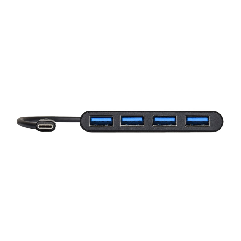 Port USB Type-C to 4 x USB3.0 5Gbps 30cm 4 Port Hub - Black