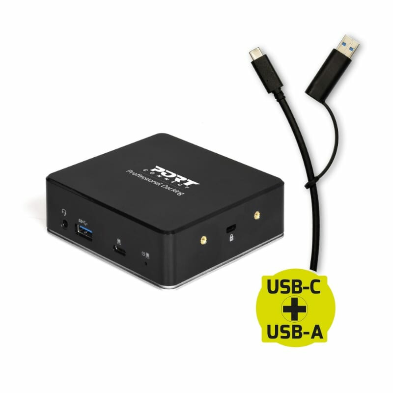 Port USB Type-C to 1 x RJ45|2 x USB3.1 Gen1|2 x HDMI|1 x Type-C|1 x USB3.1 Gen1 | Apple Charging 2.4A|1 x Aux Dock - Black