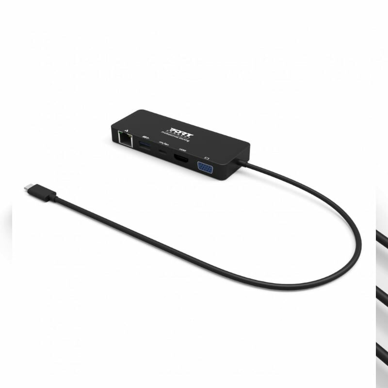 Port USB Type-C to 1 x RJ45|1 x USB3.0 SS|1 x Type-C 85W PD|1 x HDMI2.0|1 x VGA 30cm Cable Dock - Black