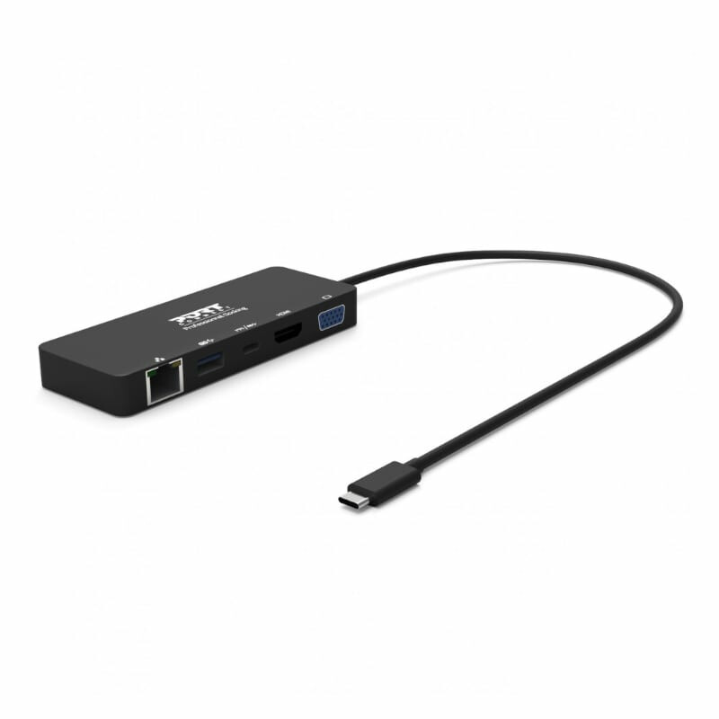 Port USB Type-C to 1 x RJ45|1 x USB3.0 SS|1 x Type-C 85W PD|1 x HDMI2.0|1 x VGA 30cm Cable Dock - Black