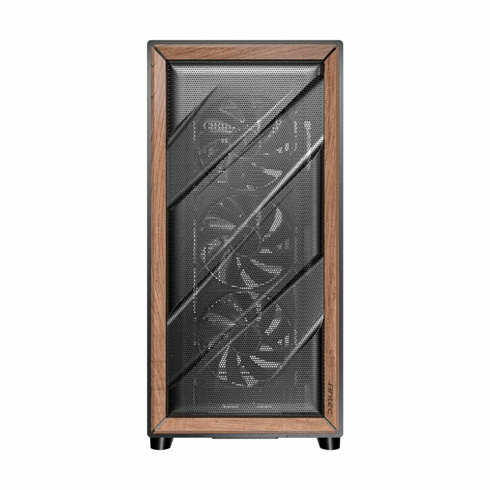 Antec FLUX ATX WOOD Mid Tower Gaming Chassis – Black