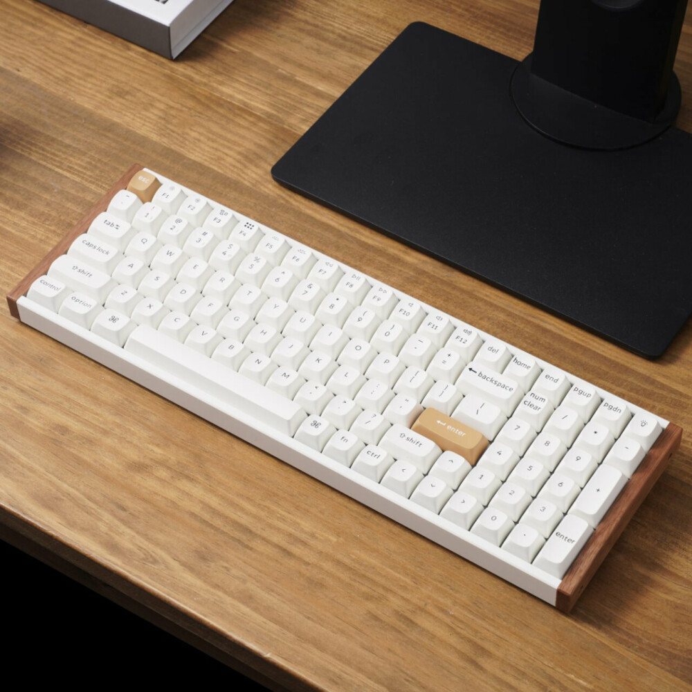 Keychron K4 HE 96% Magnetic Switch Hot-Swap RGB Wireless Keyboard – White (Wood + Aluminium)