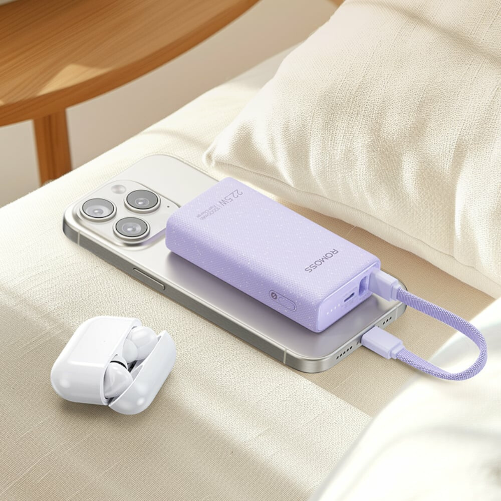 Romoss PHA10 10000mAh 22.5W Fast Charge Power Bank – Purple