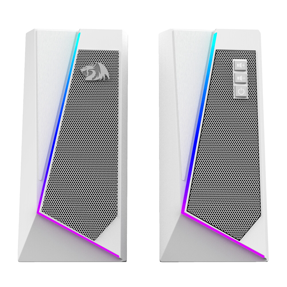 Redragon GS20W ANVIL 3W 2.0 RGB Stereo Desktop PC Speakers - White