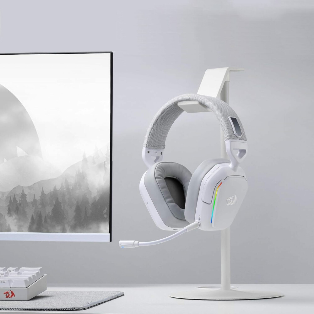 Redragon H868 RGB Wireless Gaming Headset - White