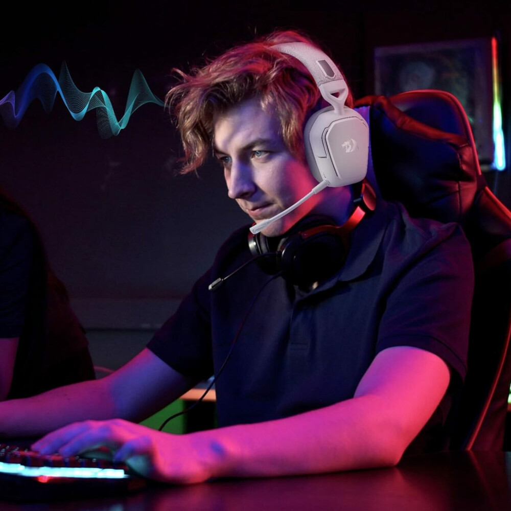 Redragon H868 RGB Wireless Gaming Headset - White