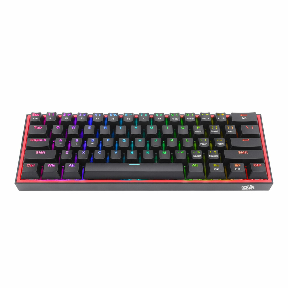 Redragon K616 FIZZ Pro 61-Key RGB Mechanical Gaming Keyboard – Black (60%, RGB, Wireless/Wired, Hot-Swappable)