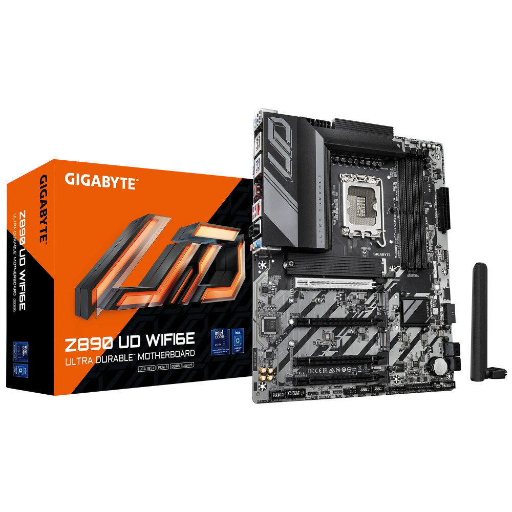GIGABYTE Intel® Z890 Chipset for LGA 1851; 4x DDR5; 3x M2; USB4® USB Type-C®/DP; ATX.