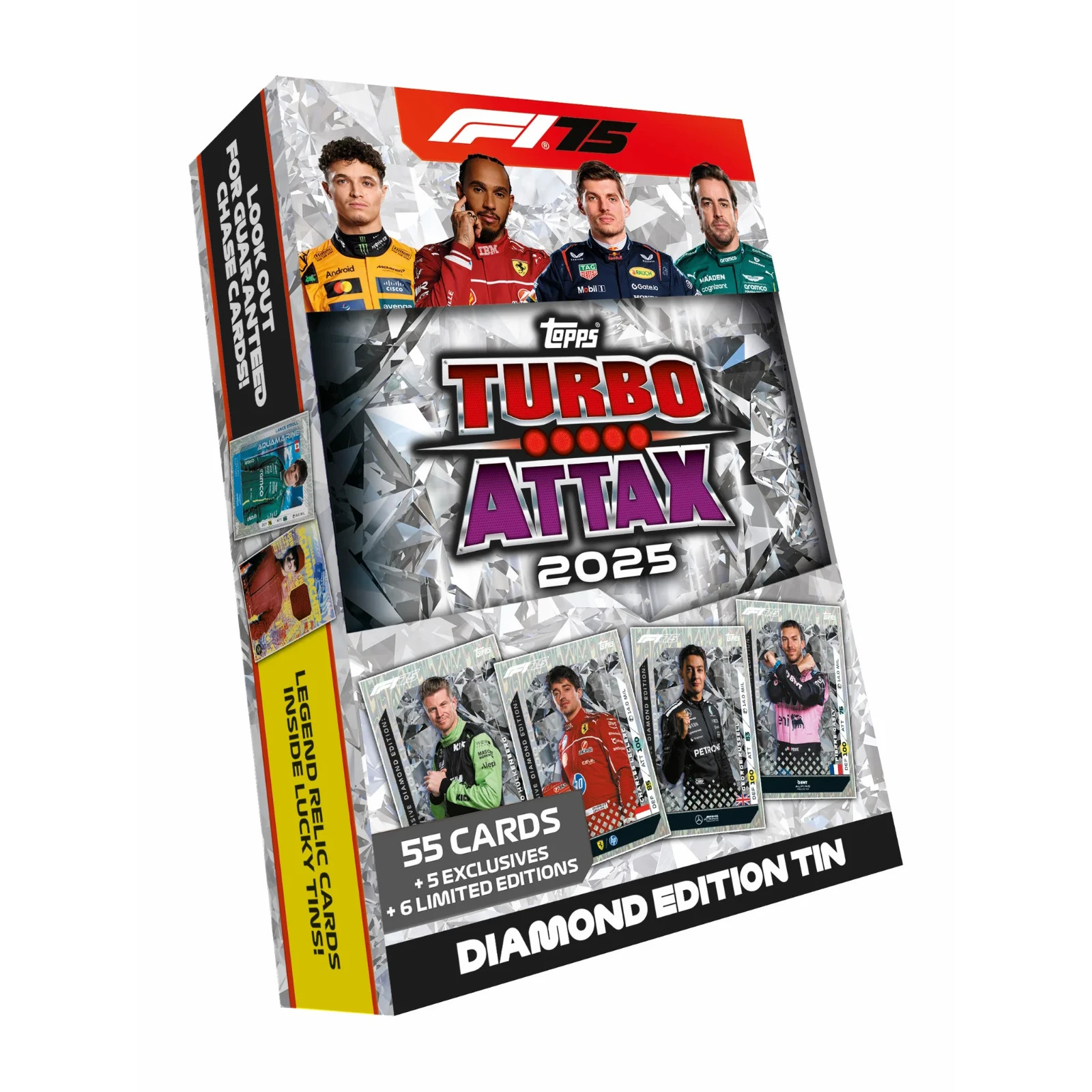 Topps F1 Turbo Attax - Super Tin 73 Cards Including 8 Exclusives & 1 Relic